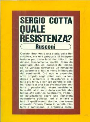 QUALE RESISTENZA?